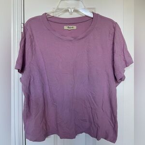 Madewell Purple Short Sleeve Cropped T-Shirt